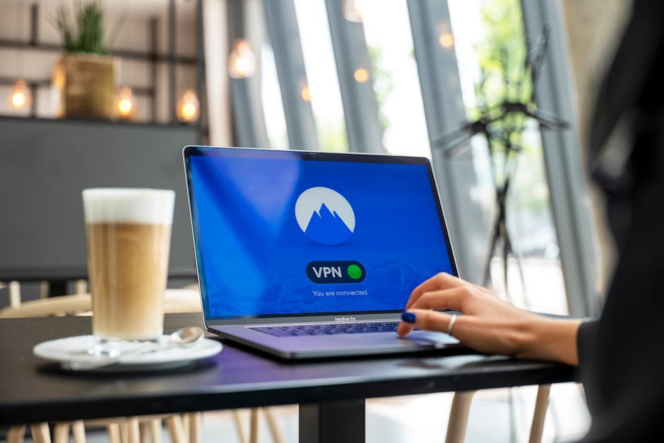 Freelancer using a VPN for secure work